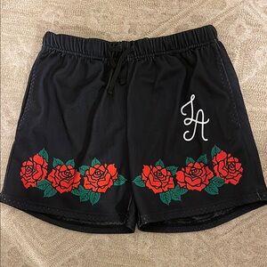 Black Floral Men’s Shorts